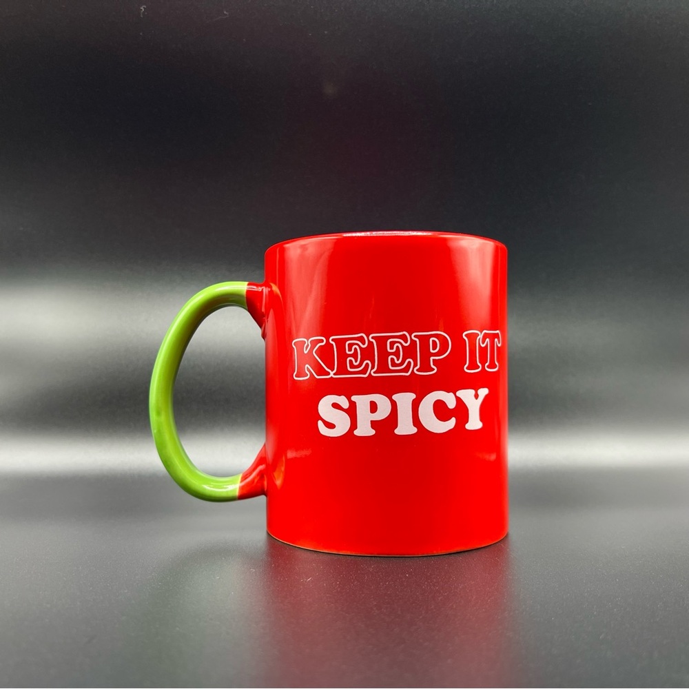 🔥 Keep It Spicy Red & Green Novelty Mug 🔥 White Lettering, Large 20 oz, Fun